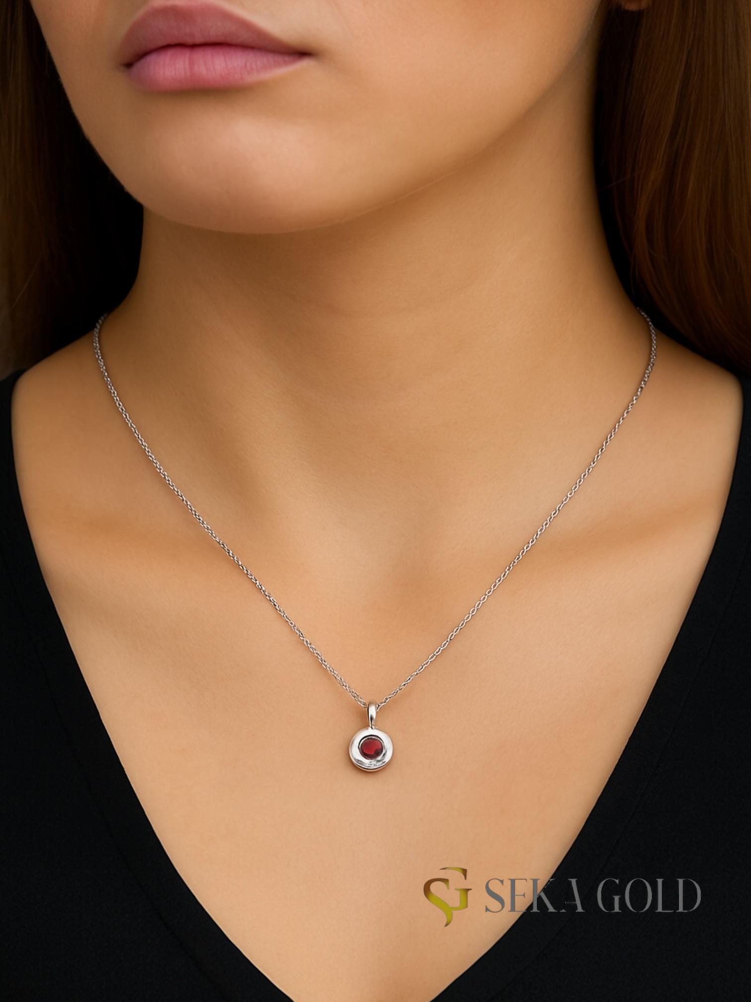 Garnet doğum taşı – 925 Ayar Gümüş