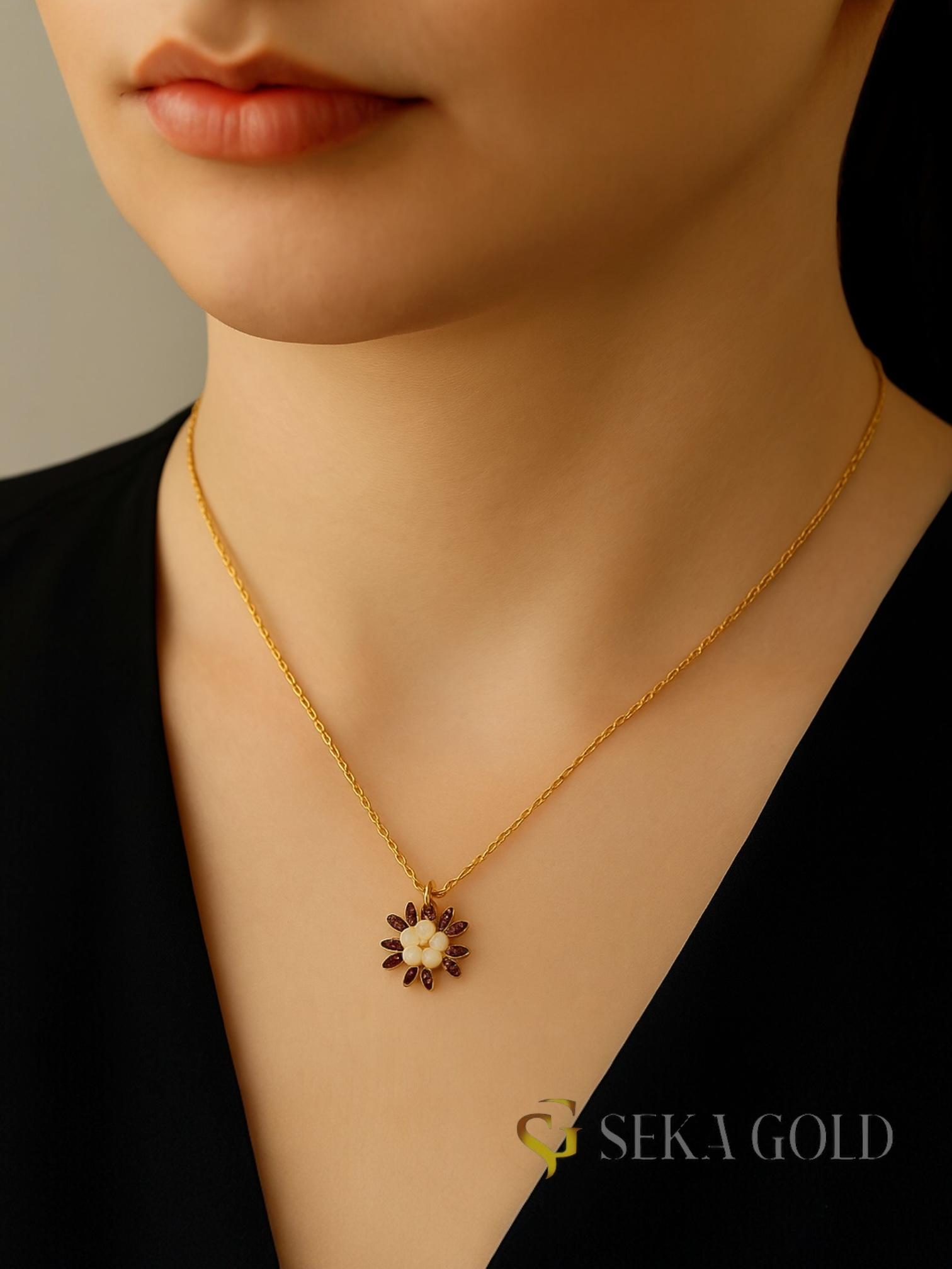 Lotus çiçeği Kolye – 925 Ayar Gümüş